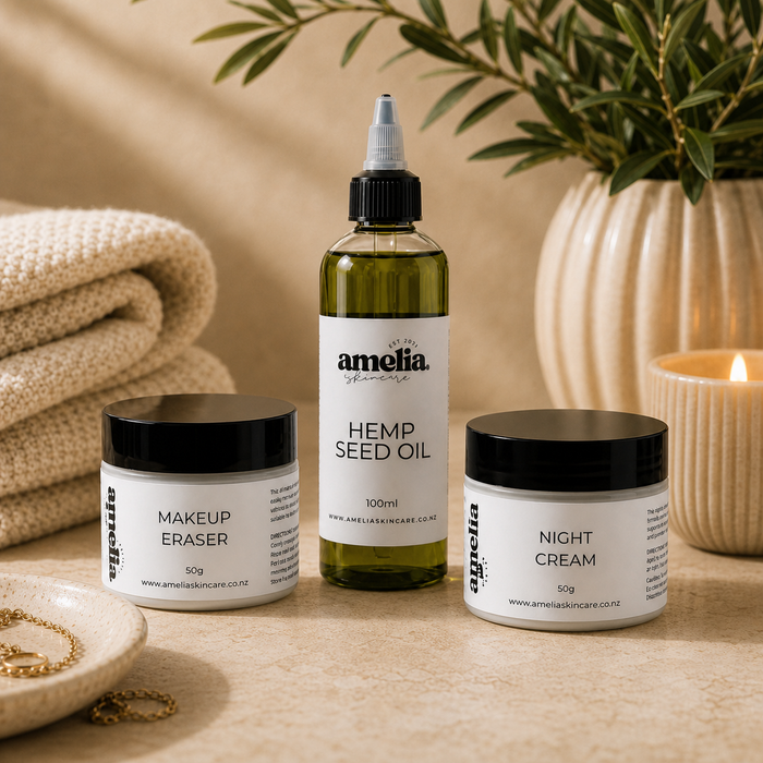 The Night-Time Ritual with Makeup Eraser, Night Cream, and Hemp Seed Oil